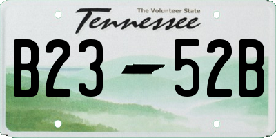 TN license plate B2352B
