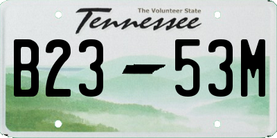 TN license plate B2353M
