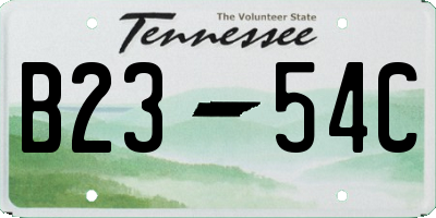 TN license plate B2354C