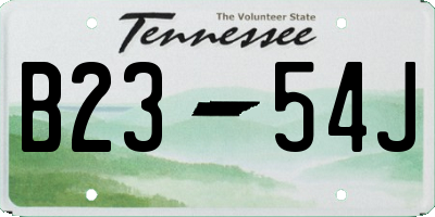 TN license plate B2354J