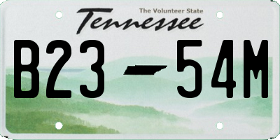 TN license plate B2354M