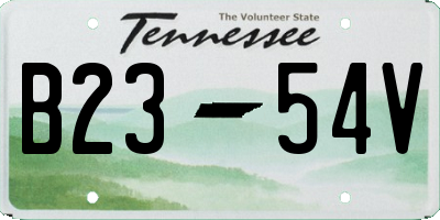 TN license plate B2354V