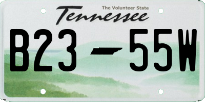 TN license plate B2355W