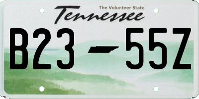 TN license plate B2355Z