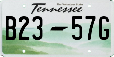 TN license plate B2357G