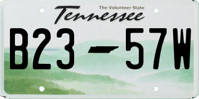TN license plate B2357W