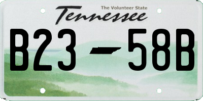 TN license plate B2358B