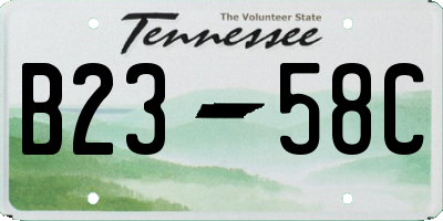 TN license plate B2358C