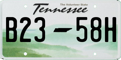 TN license plate B2358H