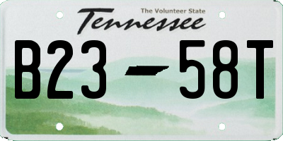 TN license plate B2358T