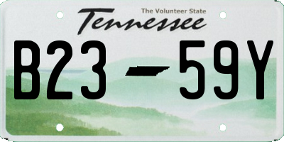 TN license plate B2359Y