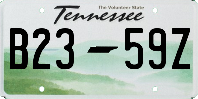 TN license plate B2359Z