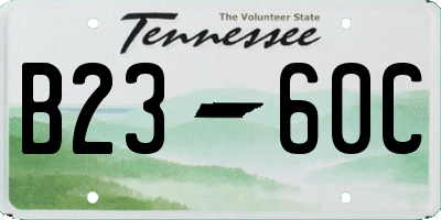 TN license plate B2360C