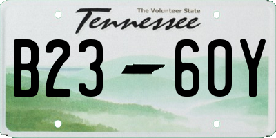 TN license plate B2360Y