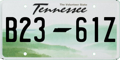TN license plate B2361Z