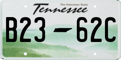 TN license plate B2362C