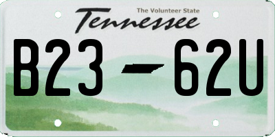 TN license plate B2362U
