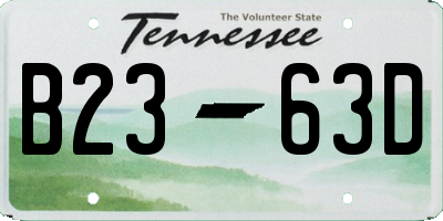 TN license plate B2363D