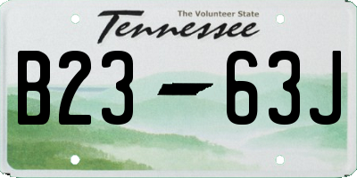 TN license plate B2363J
