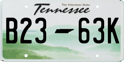 TN license plate B2363K