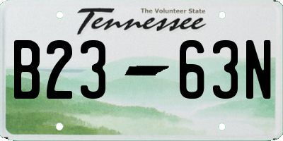 TN license plate B2363N