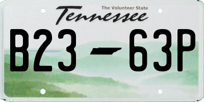 TN license plate B2363P