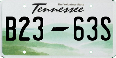 TN license plate B2363S