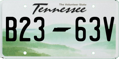 TN license plate B2363V