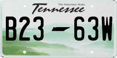 TN license plate B2363W