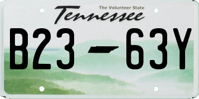 TN license plate B2363Y