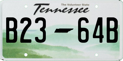 TN license plate B2364B