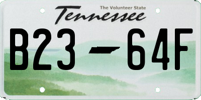 TN license plate B2364F