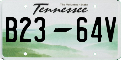 TN license plate B2364V