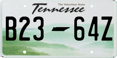 TN license plate B2364Z
