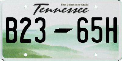 TN license plate B2365H