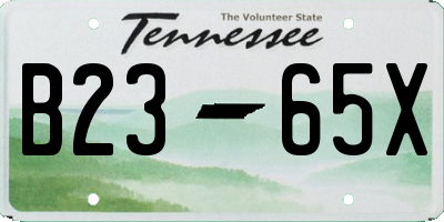 TN license plate B2365X
