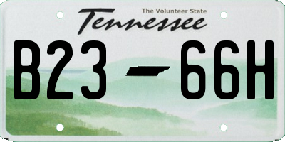 TN license plate B2366H