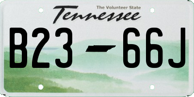 TN license plate B2366J