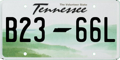 TN license plate B2366L