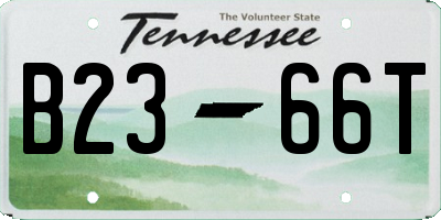 TN license plate B2366T