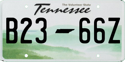 TN license plate B2366Z