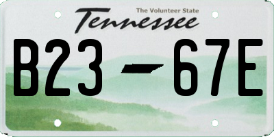 TN license plate B2367E