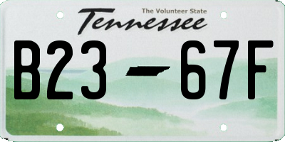 TN license plate B2367F