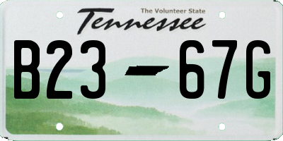 TN license plate B2367G