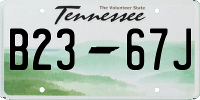 TN license plate B2367J