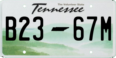 TN license plate B2367M