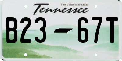 TN license plate B2367T