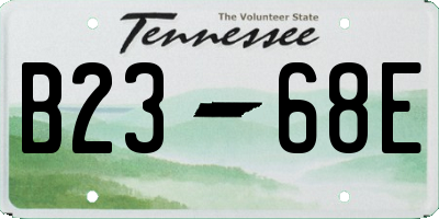 TN license plate B2368E