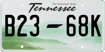 TN license plate B2368K
