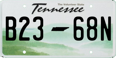 TN license plate B2368N